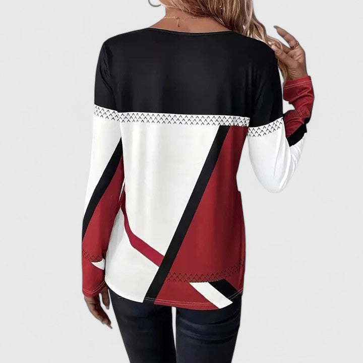 Lena - Moderne Top med Grafisk Print