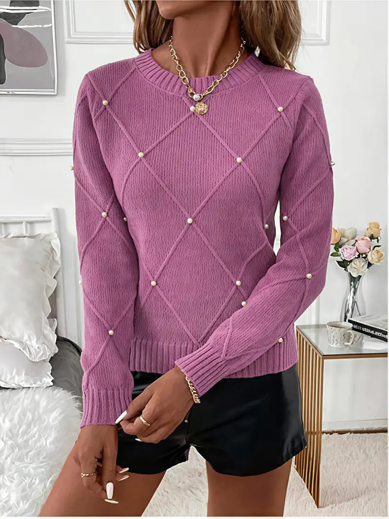 Élise - Elegant pullover med perler