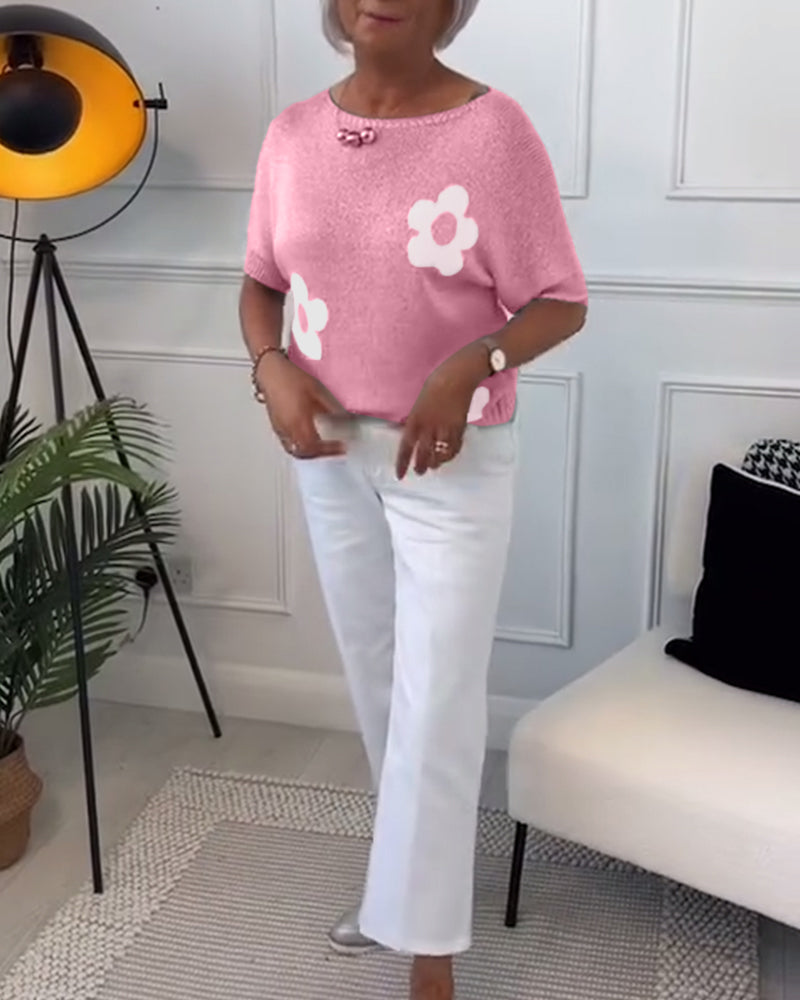 Daisy - Elegant sweater med blomster