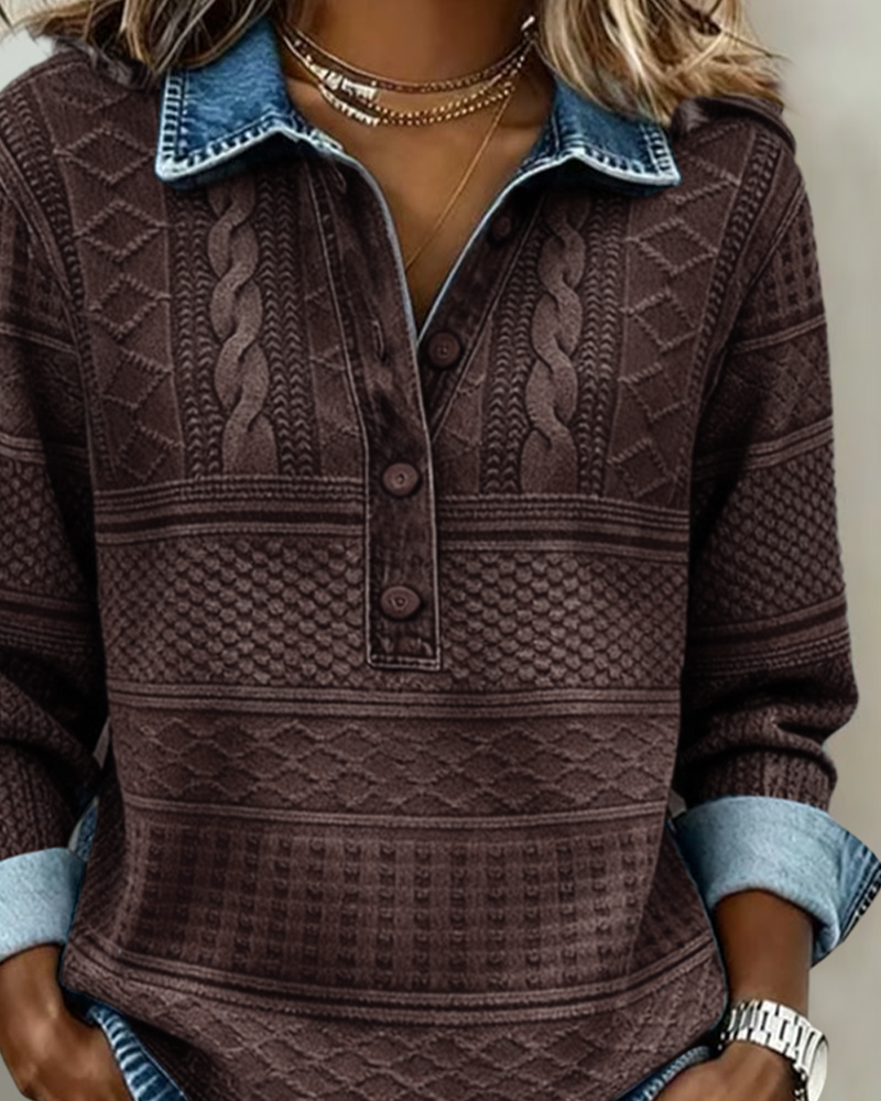 Sofia - Afslappet denimsweater