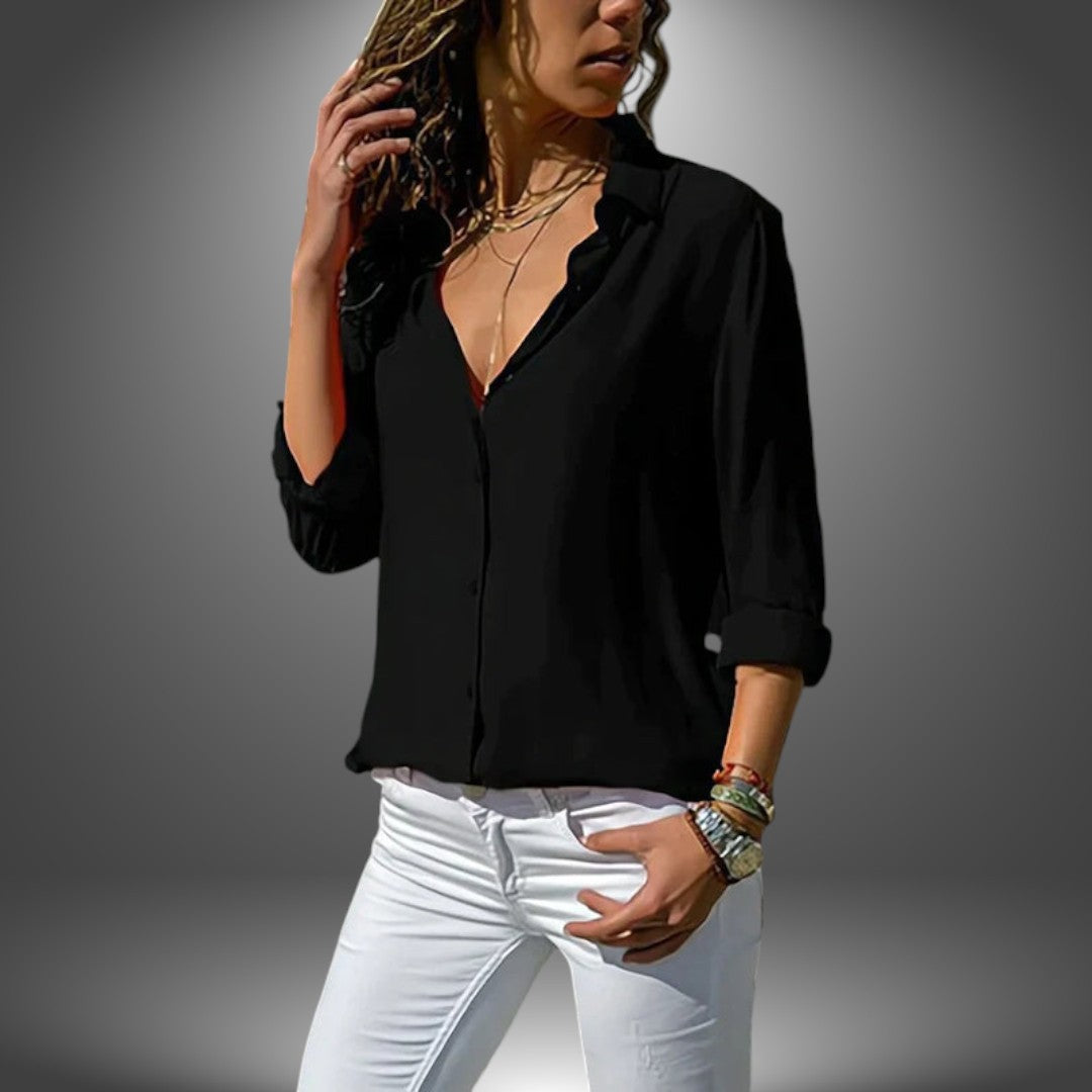 Valeria - Klassisk bluse med knapper