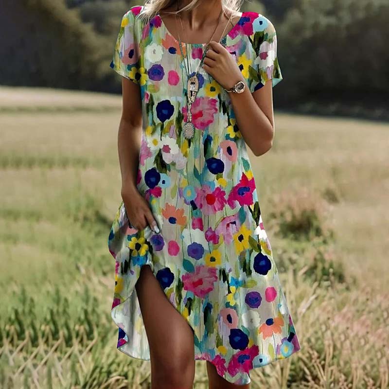Leah - Blomstret sommerkjole