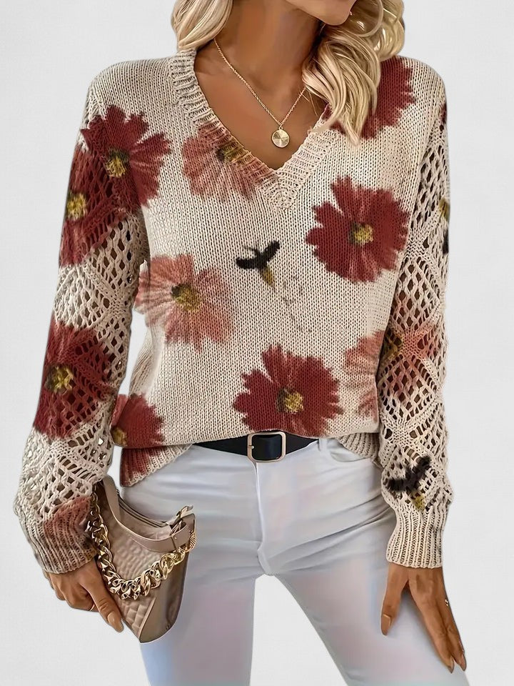 Aurélie - Let cardigan med blomster