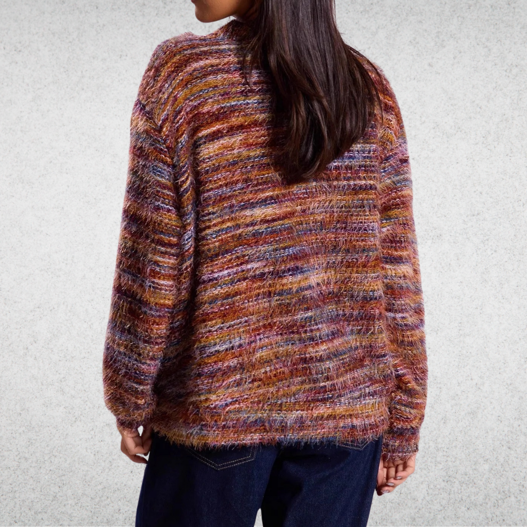 Mona - Afslappet flerfarvet cardigan