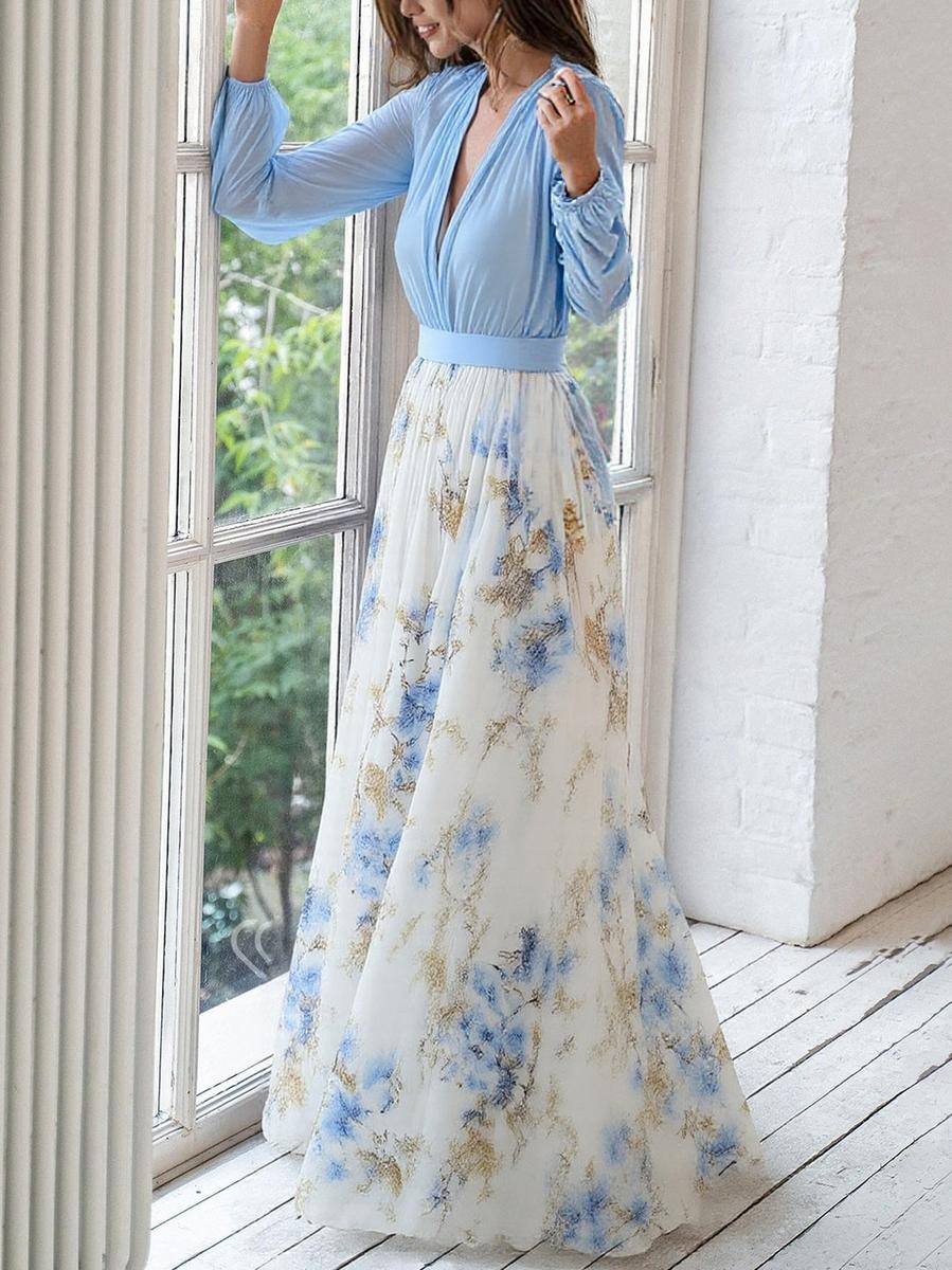 Elena - Betagende maxikjole med blomsterprint