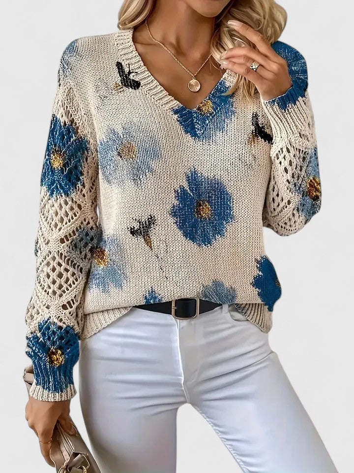 Aurélie - Let cardigan med blomster
