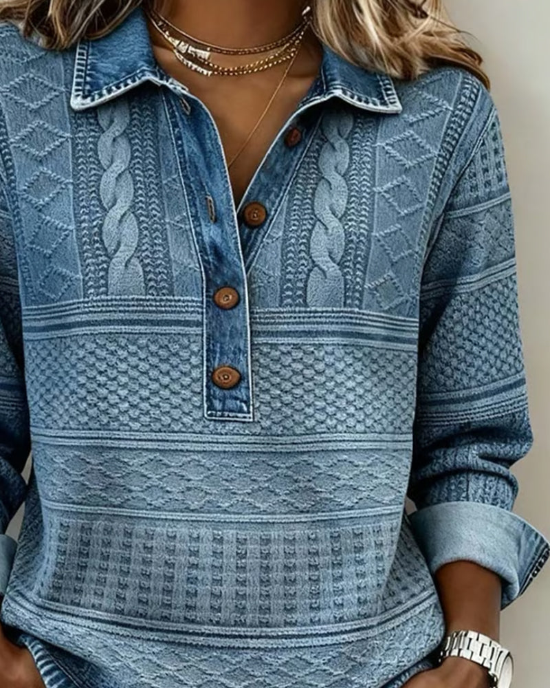 Sofia - Afslappet denimsweater