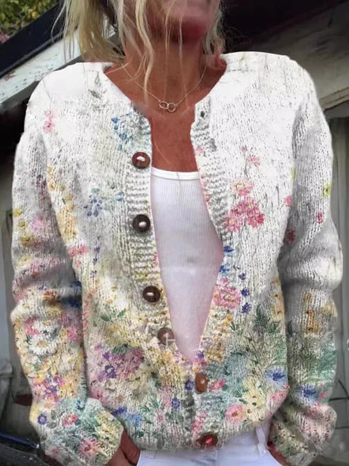 Amelie - Elegant blomstret cardigan