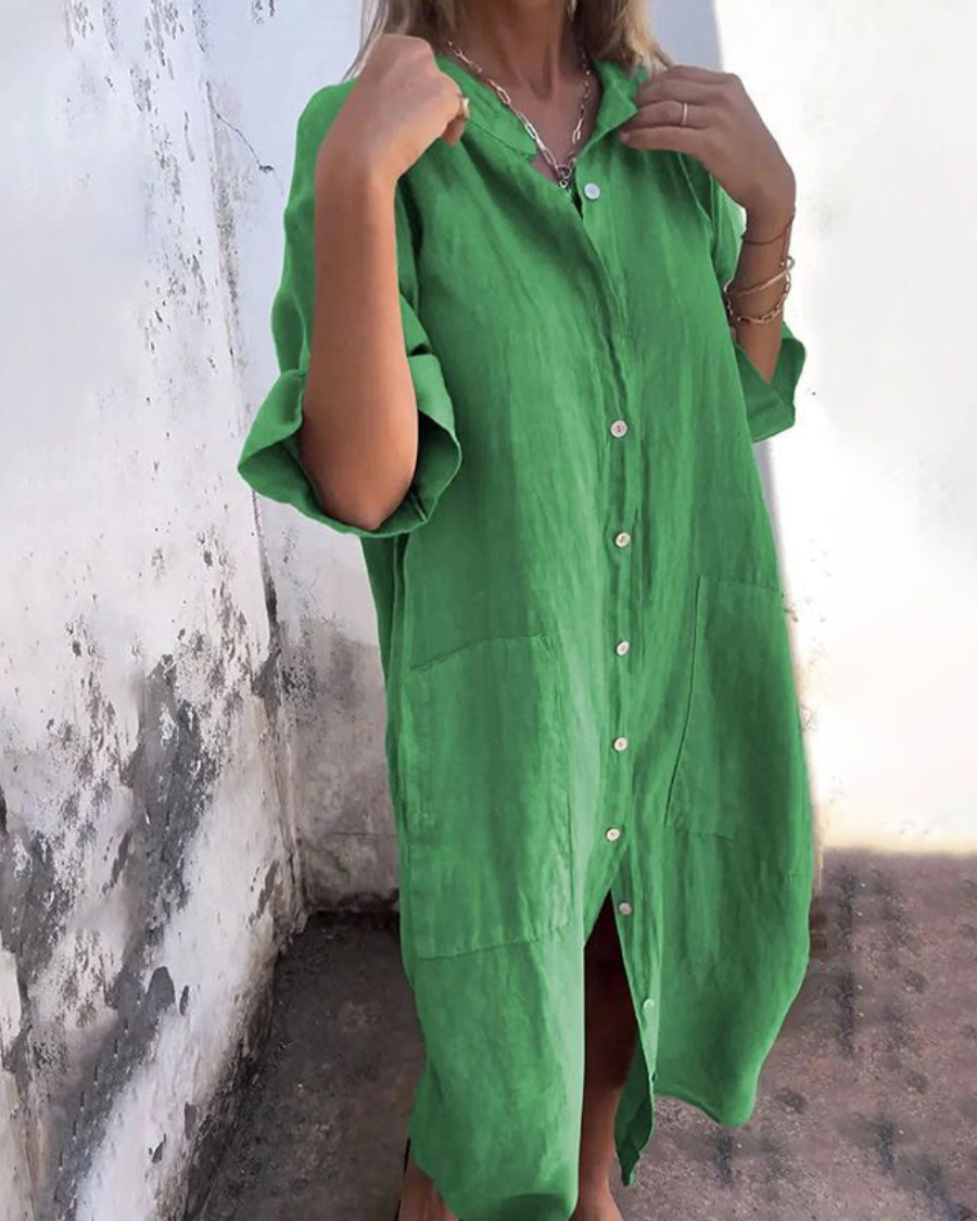 Melanie - Afslappet skjortekjole i Ibiza-stil