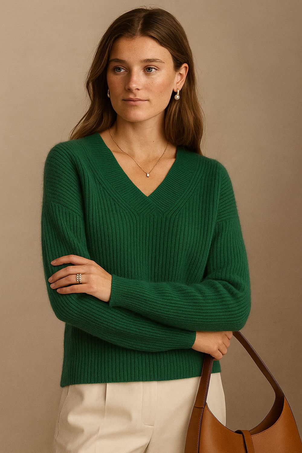Éliane - Smaragdgrøn kashmirsweater