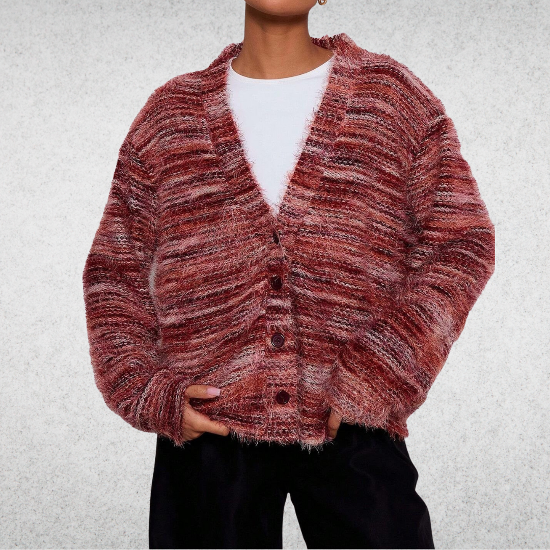 Mona - Afslappet flerfarvet cardigan