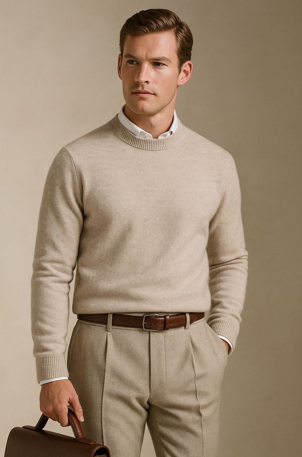 Giles - Elegant pullover med rund hals