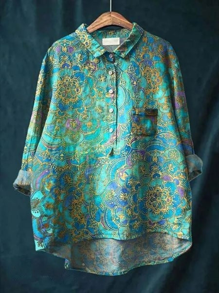 Lila - Elegant blomstret bluse