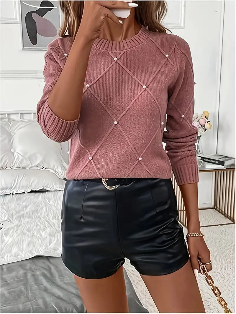 Élise - Elegant pullover med perler