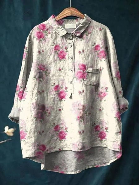 Julia - Elegant blomstret bluse