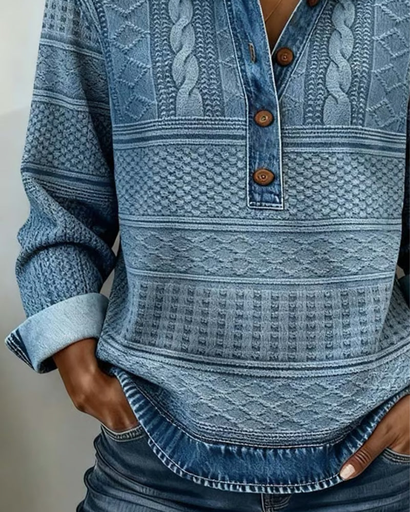 Sofia - Afslappet denimsweater