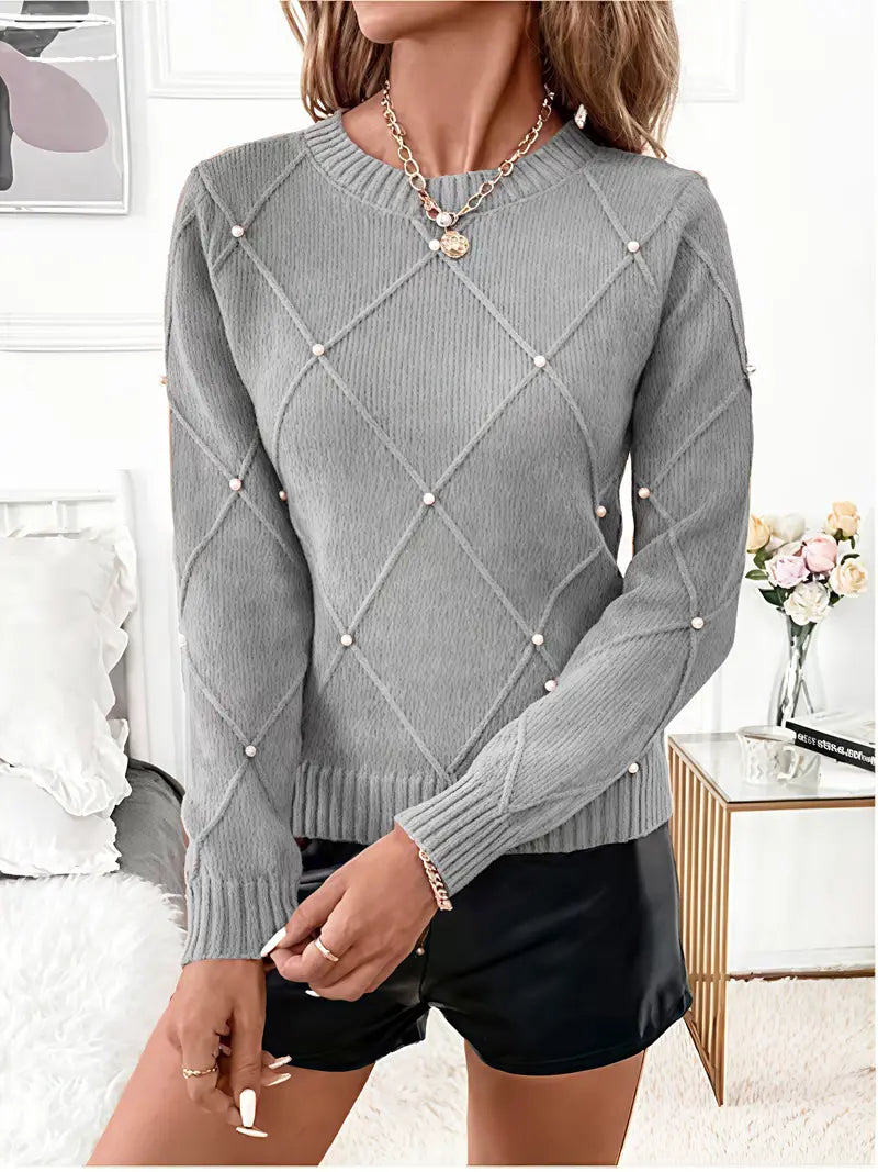 Élise - Elegant pullover med perler
