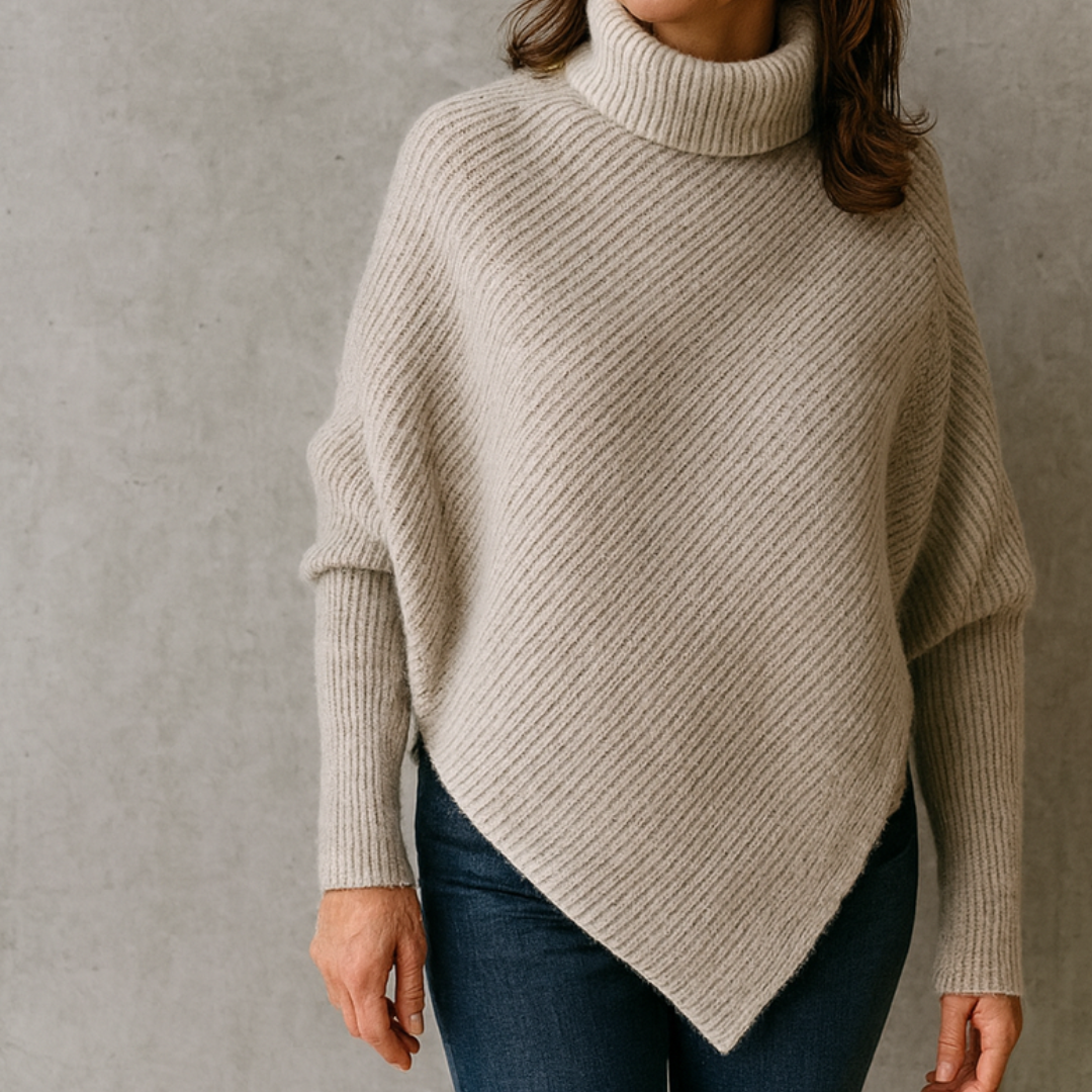 Anneta - Behagelig ponchosweater