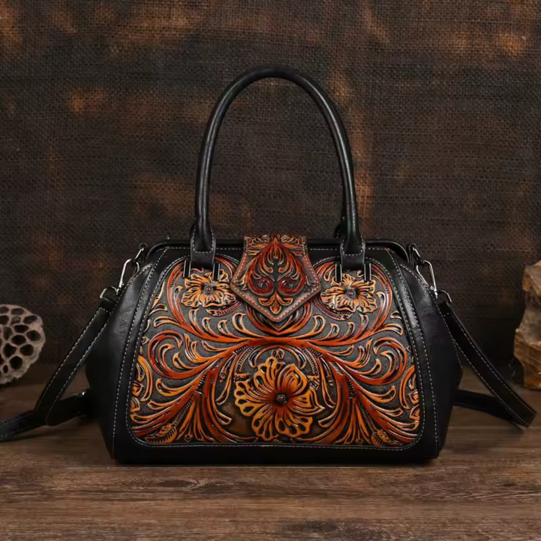 Florina - Elegant håndtaske med blomstermotiv