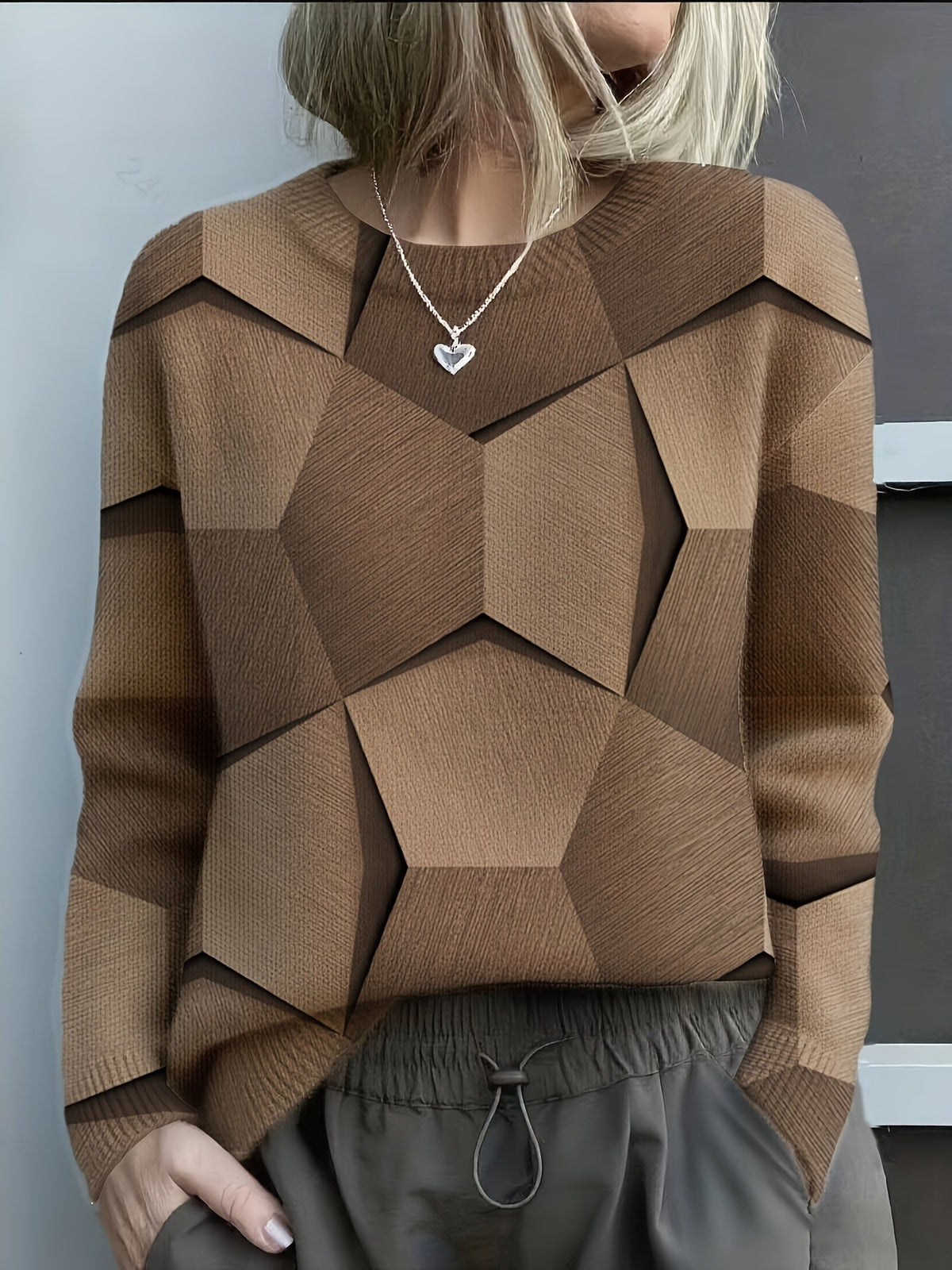 Lucia - Kunstnerisk sweatshirt med geometrisk print