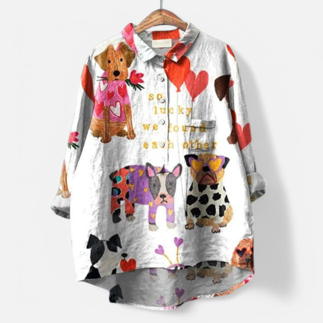 Frida - Elegant kunstnerisk bluse