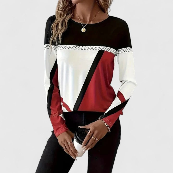 Lena - Moderne Top med Grafisk Print