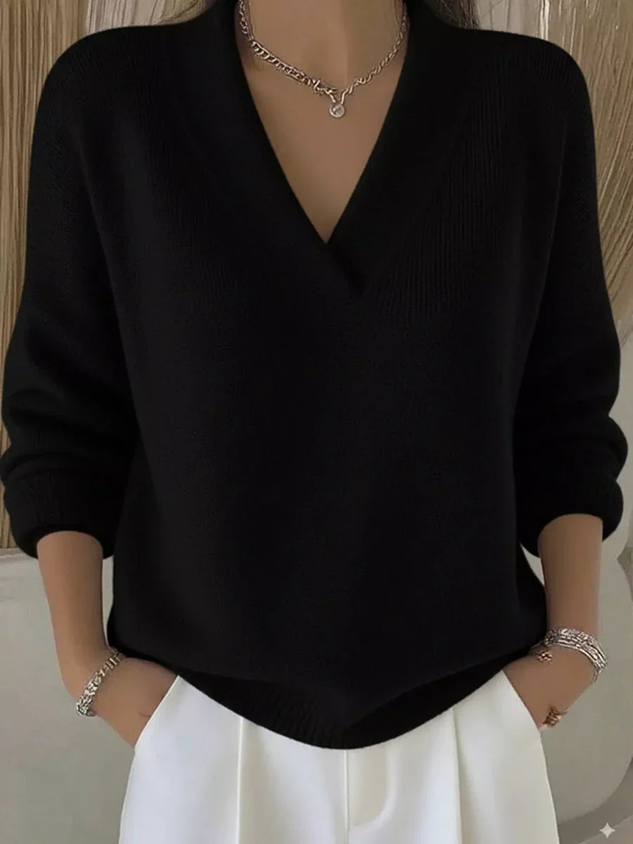 Faye - Elegant Sweater Med V-udskæring
