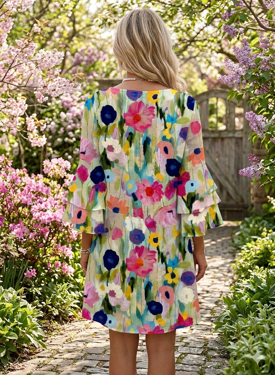 Mia - Blomstret minikjole