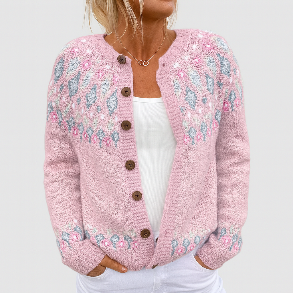 Elva - Løs strikket cardigan med mønster