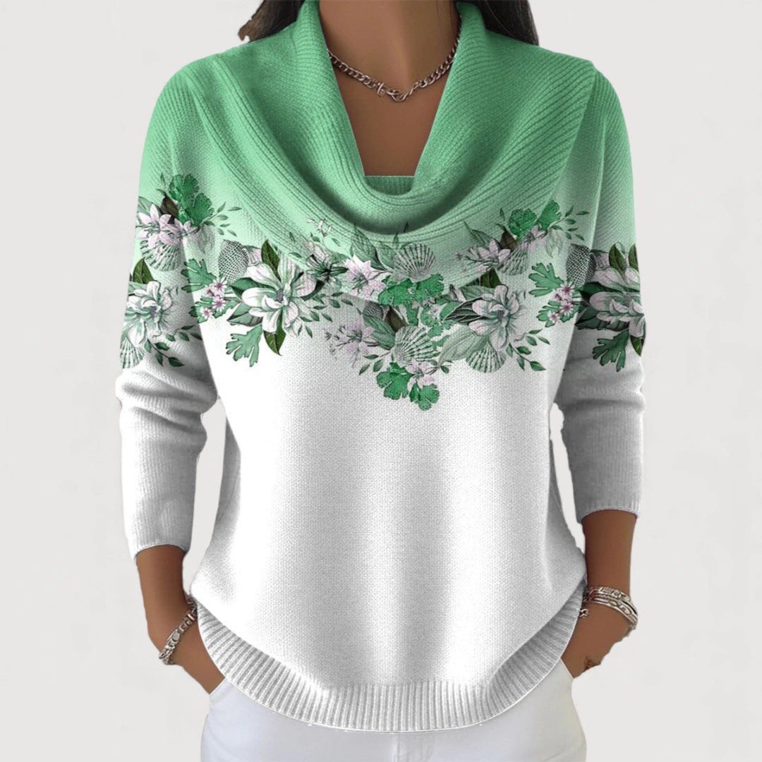 Amore - Elegant strikbluse med blomster