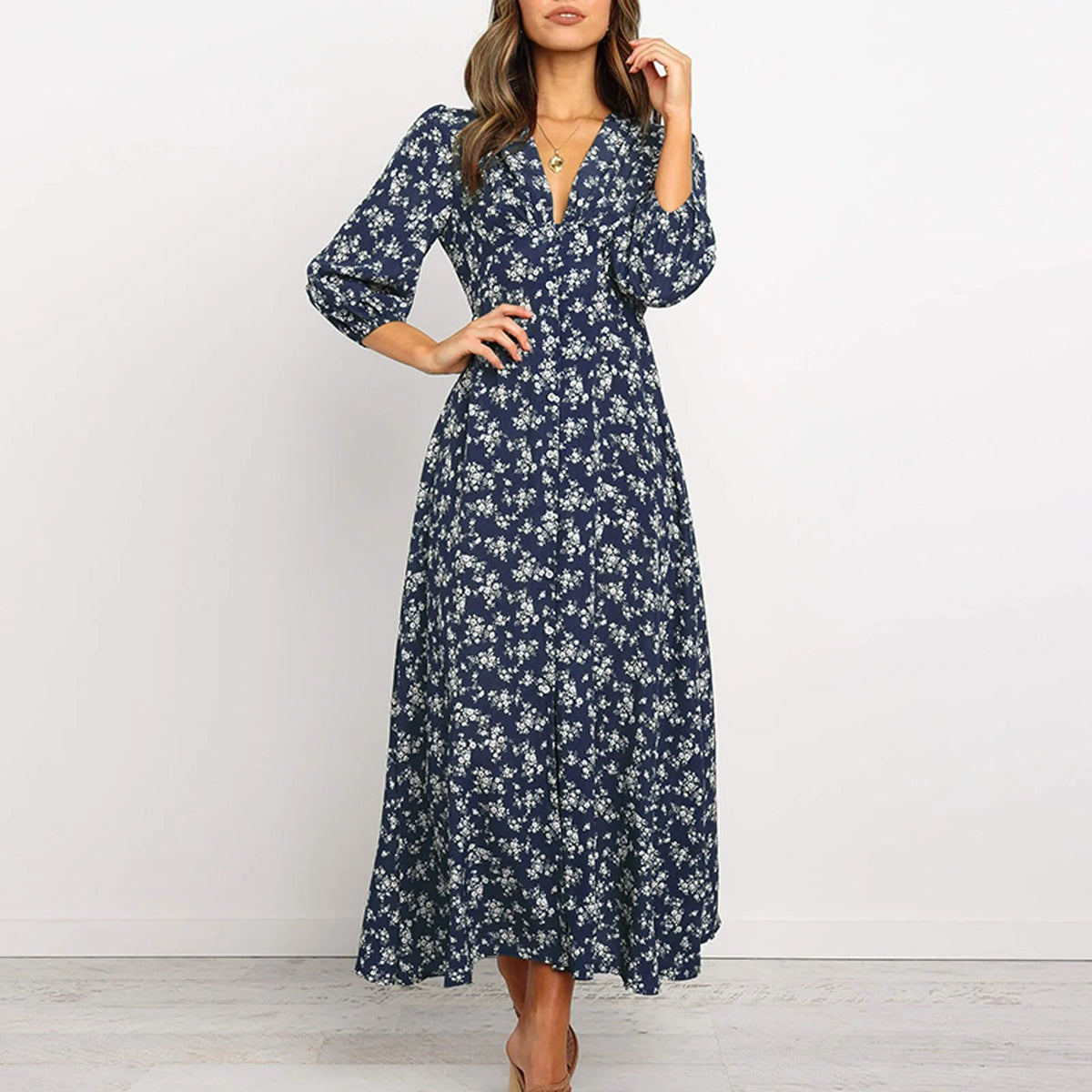 Jane - Elegant blomstret kjole