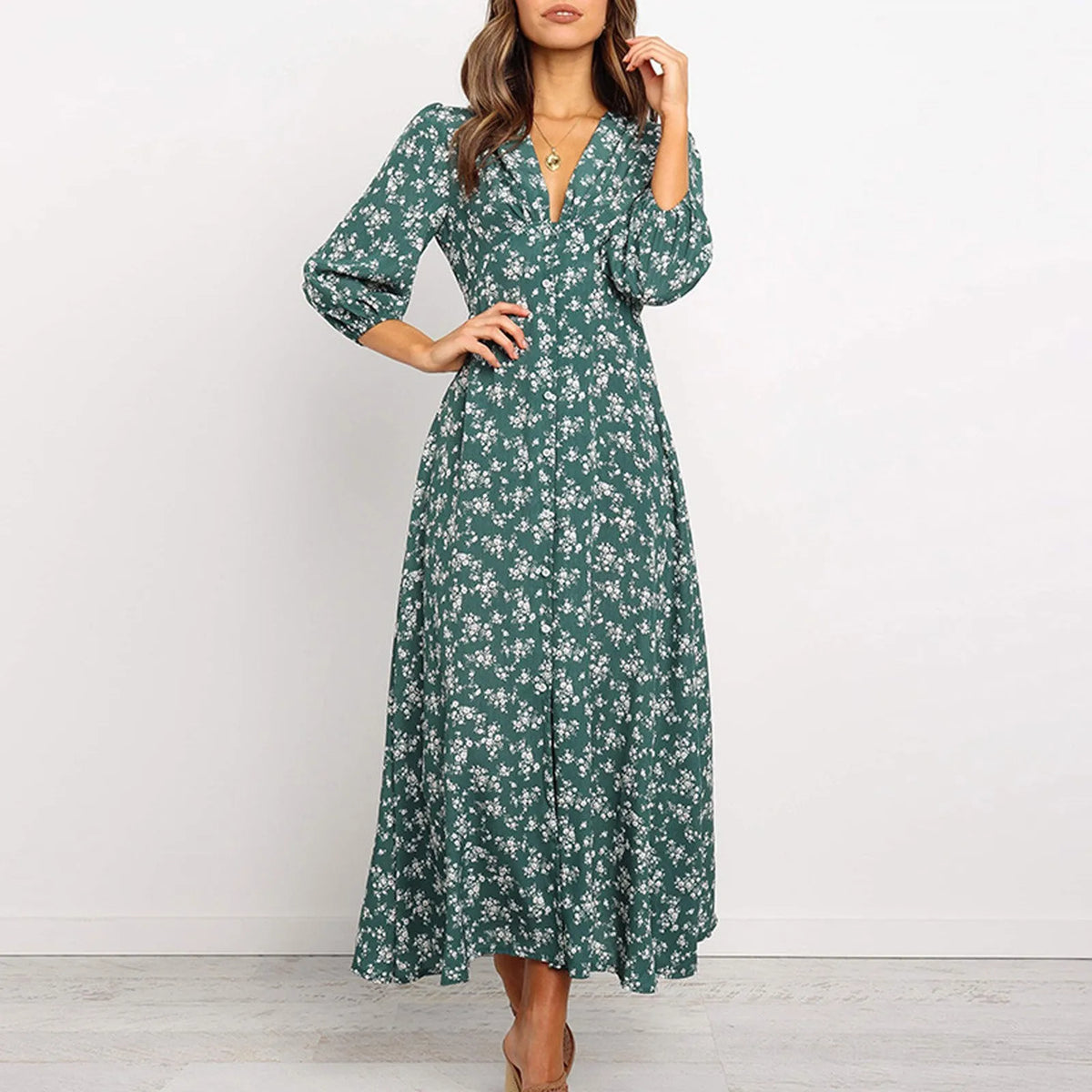 Jane - Elegant blomstret kjole