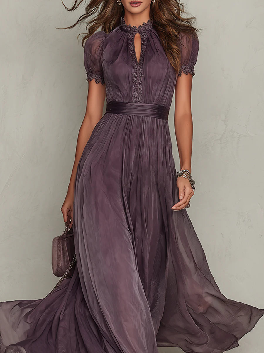 Flavia - Elegant lilla maxikjole