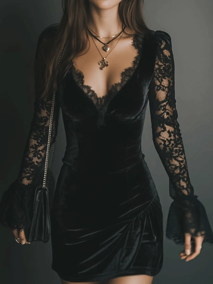 Luna - Elegant velourkjole