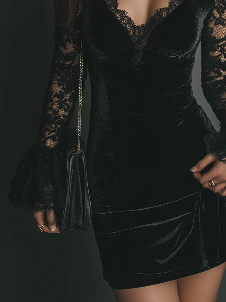 Luna - Elegant velourkjole