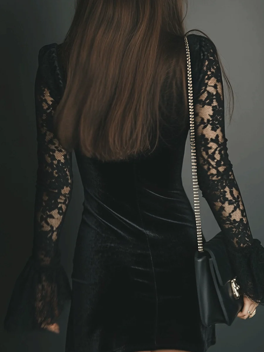 Luna - Elegant velourkjole