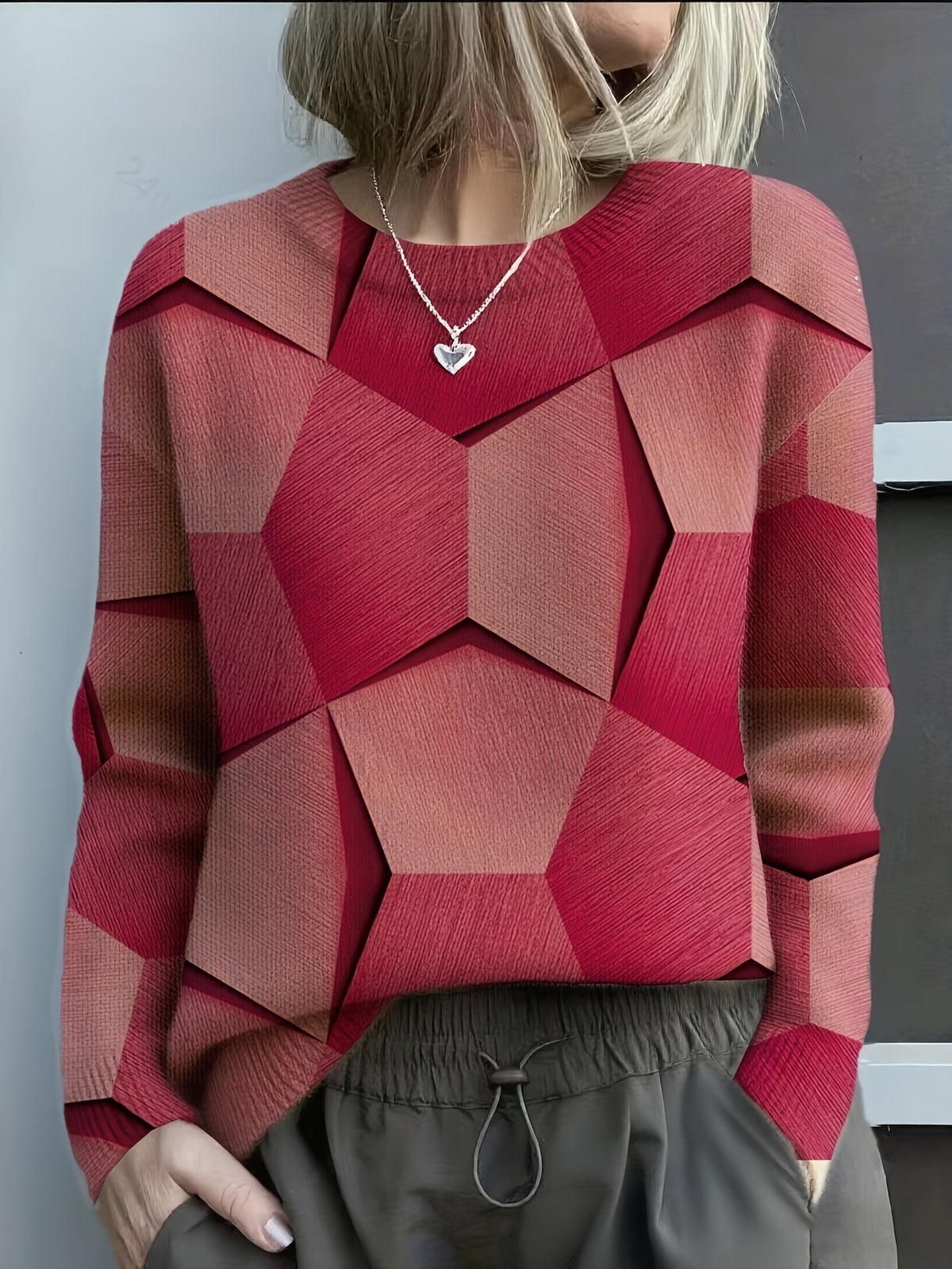 Lucia - Kunstnerisk sweatshirt med geometrisk print
