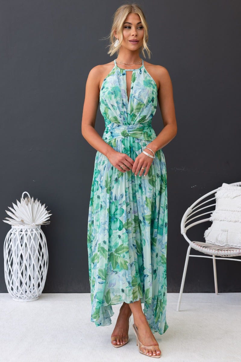 Mavis - Chic lang blomsterkjole