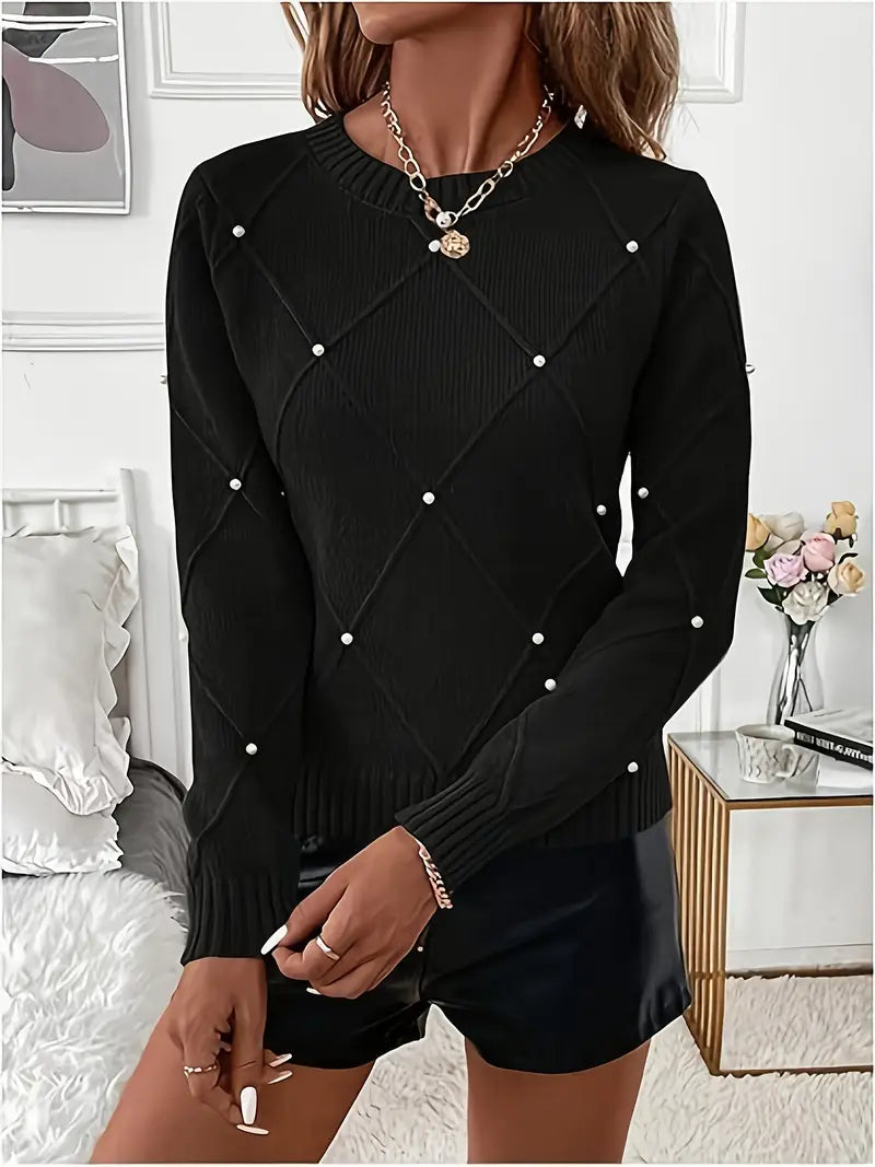 Élise - Elegant pullover med perler