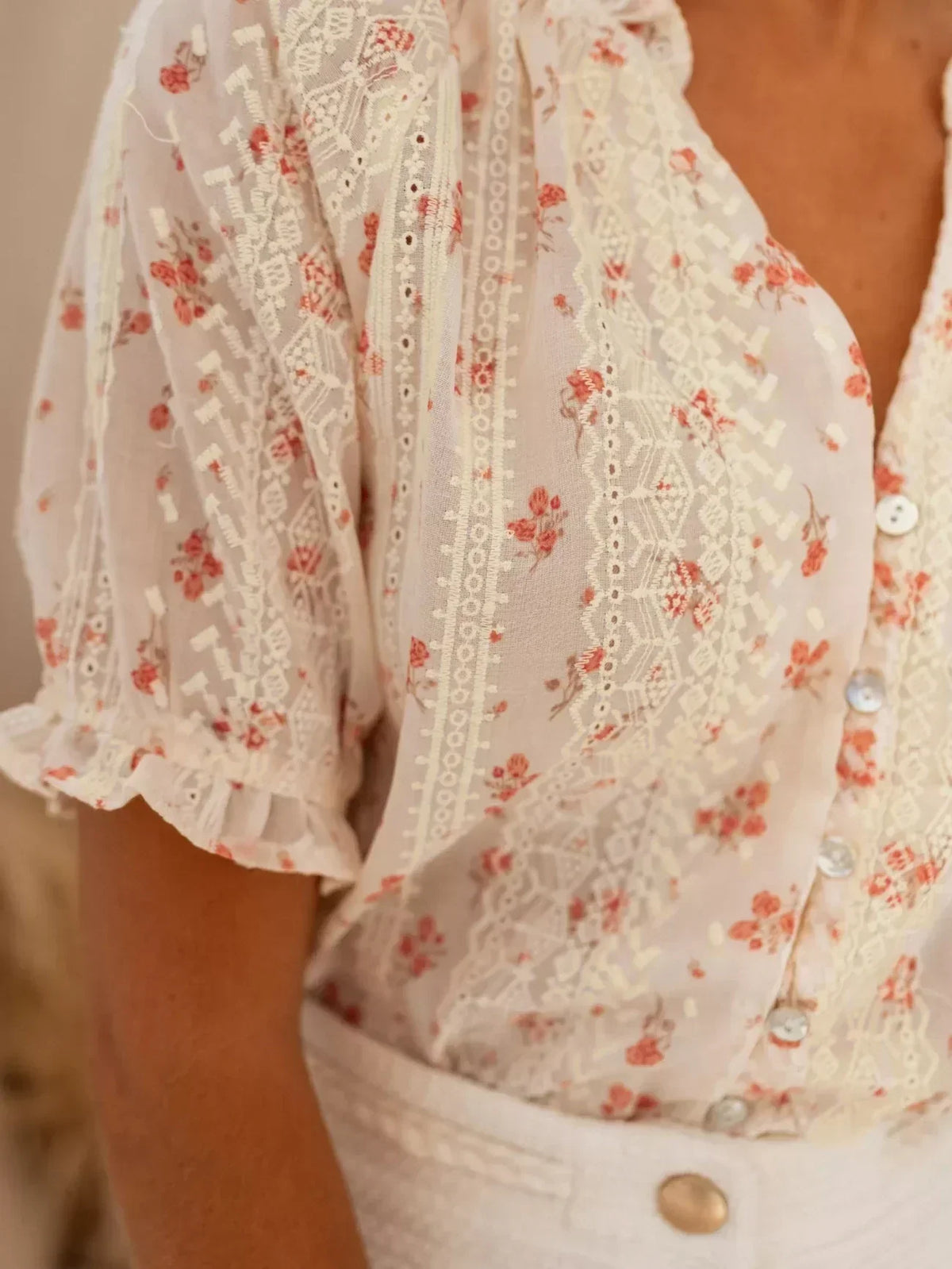 Alva - Blomstret sommerbluse