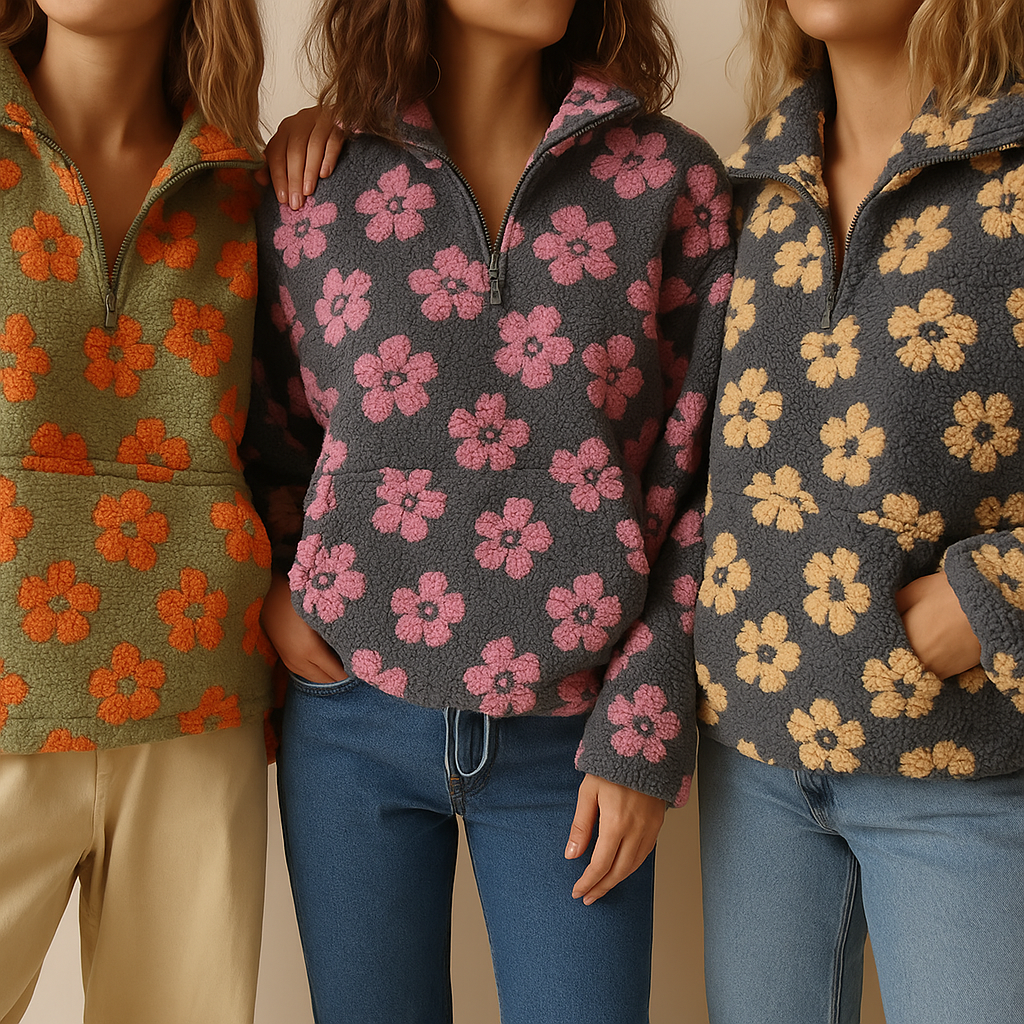 Maisy - Blød oversize trøje med blomster