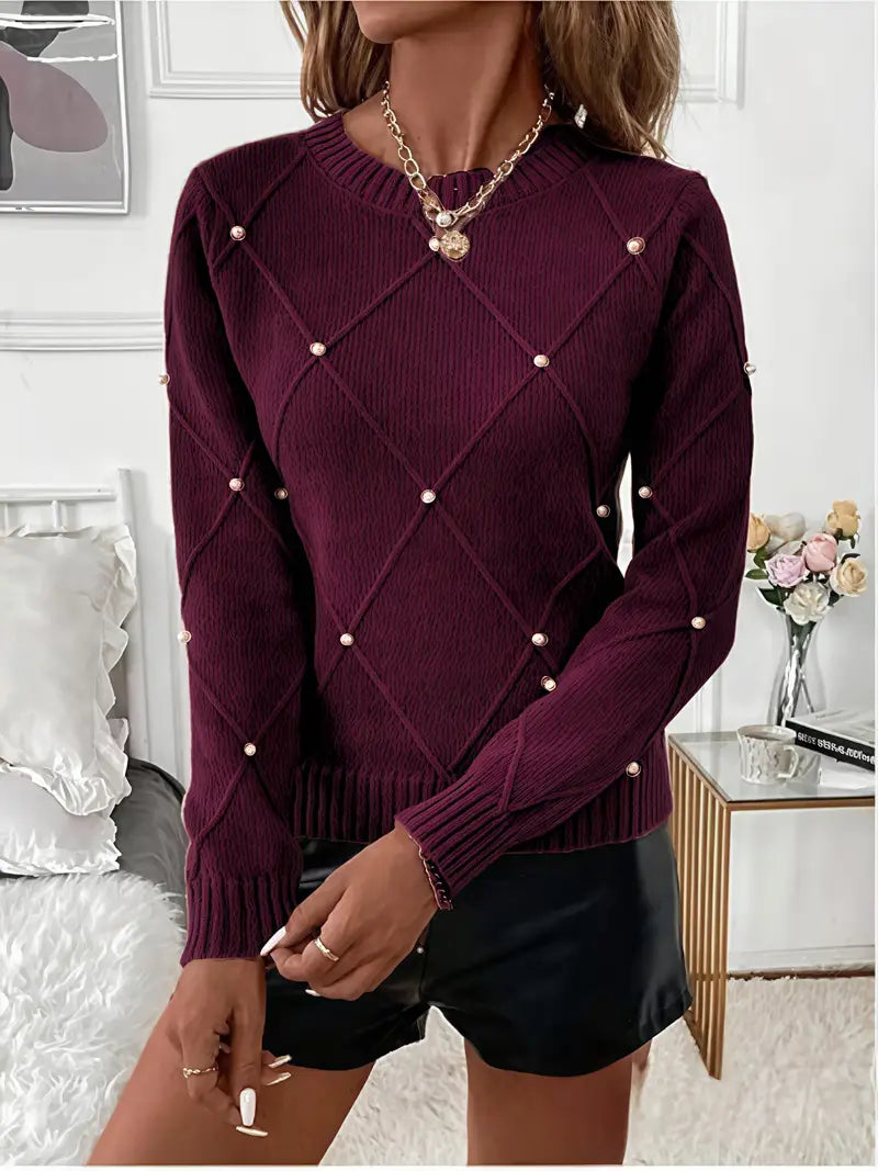Élise - Elegant pullover med perler