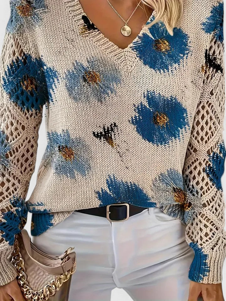 Aurélie - Let cardigan med blomster
