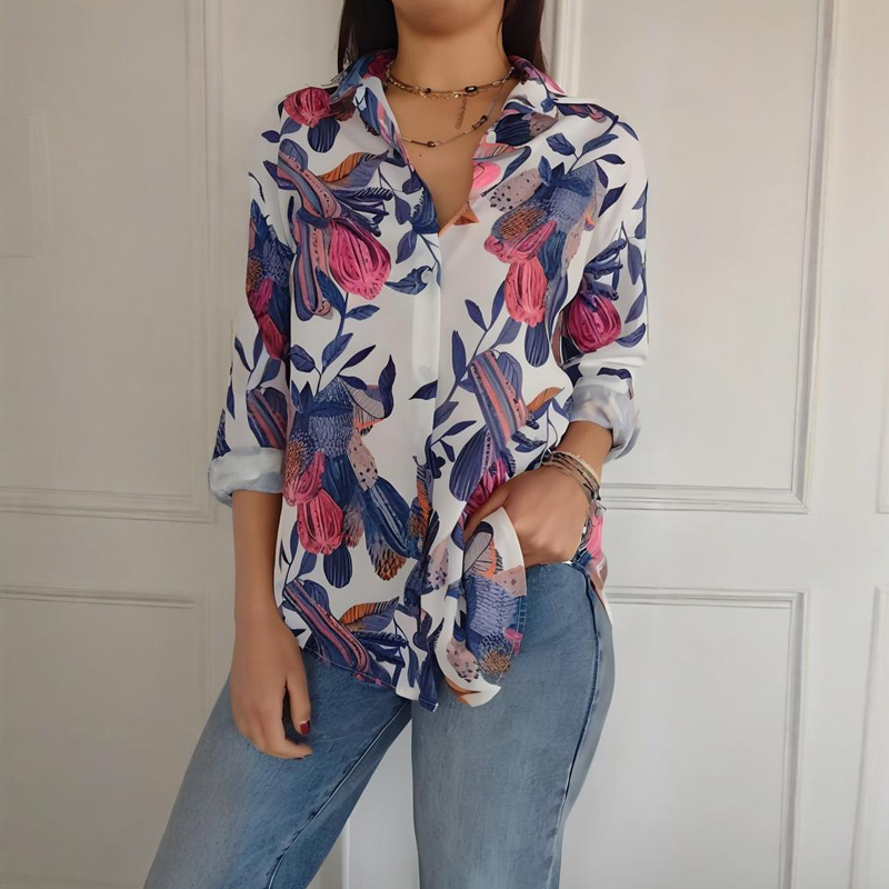 Elise - Elegant blomstret bluse
