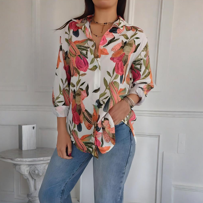 Elise - Elegant blomstret bluse