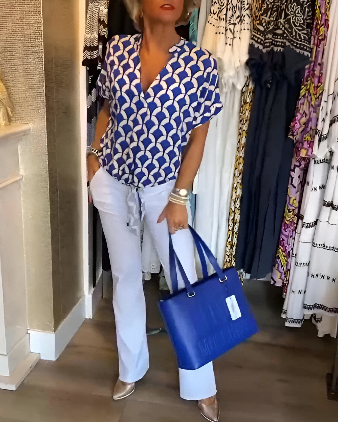 Elena - Afslappet top med print