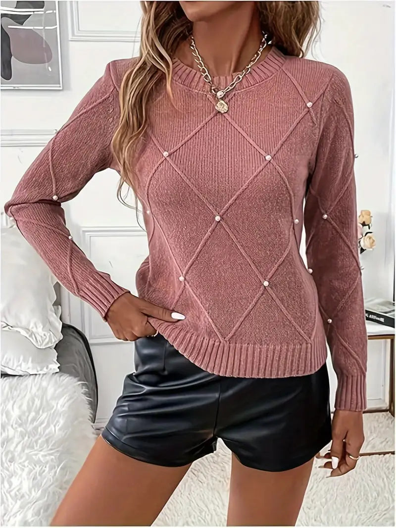 Élise - Elegant pullover med perler
