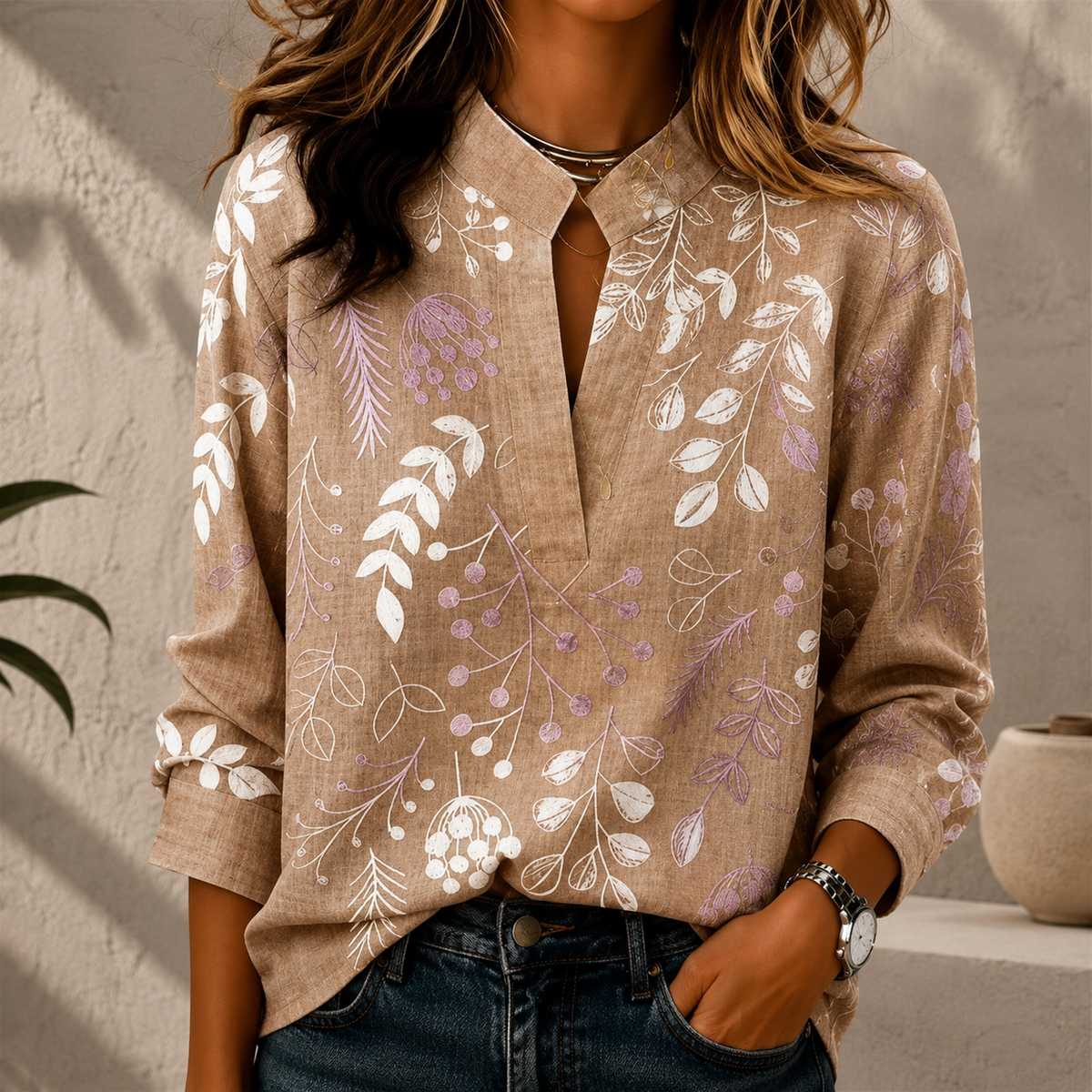 Adriana - Elegant blomstret bluse