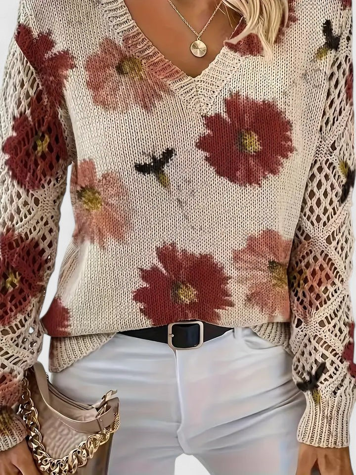 Aurélie - Let cardigan med blomster