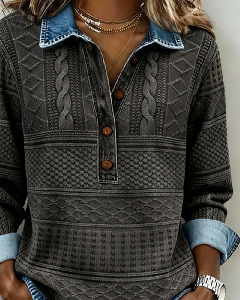 Sofia - Afslappet denimsweater